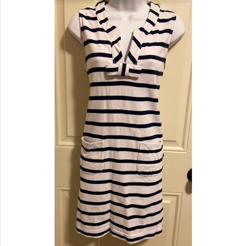 Kate Spade Navy And White Striped Dress